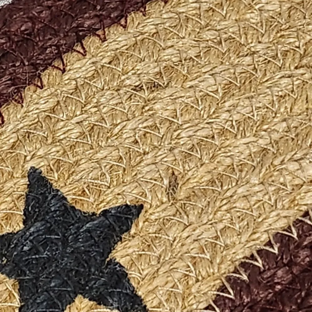Americana Patriotic Star Jute Mat Braided Placemat 14